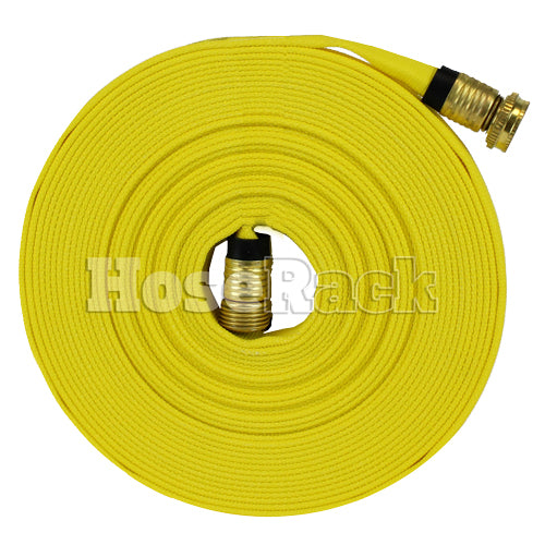 Yellow 5/8" x 50' Forestry Hose (Brass Garden Hose Couplings) - USA