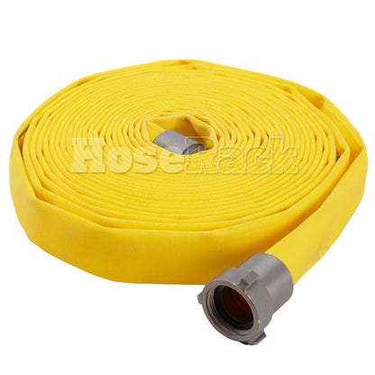 Yellow 1" x 50' Forestry Hose (Alum NPSH Couplings) - Import