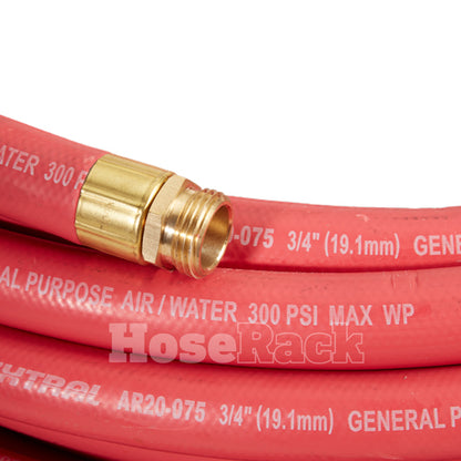 High-Pressure Red 3/4" x 50' Garden Hose (3/4" GHT Couplings)