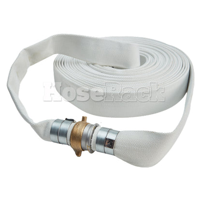 White 2" x 50' Single Jacket Discharge Hose