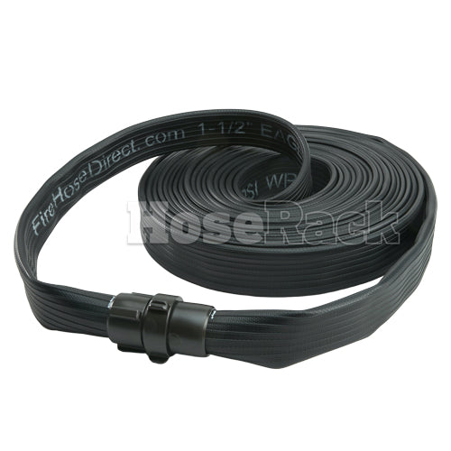 Black 1 1/2" x 50' Rubber Industrial Hose (Alum NH Couplings)