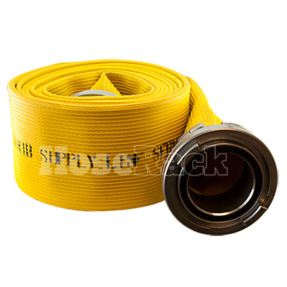 Yellow 4" x 50' Pro-Flow Rubber Hose (Storz Couplings)