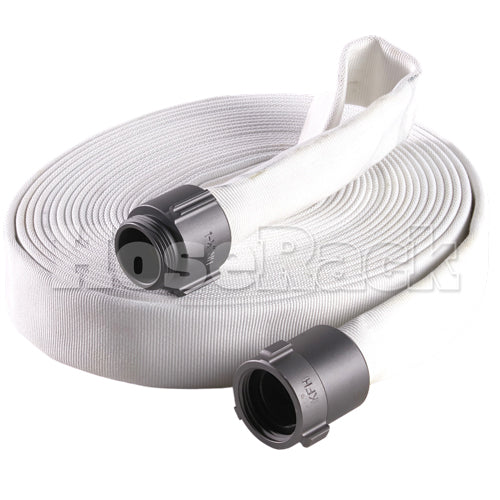 White 1" x 100' Single Jacket Hose (Alum NH Couplings)