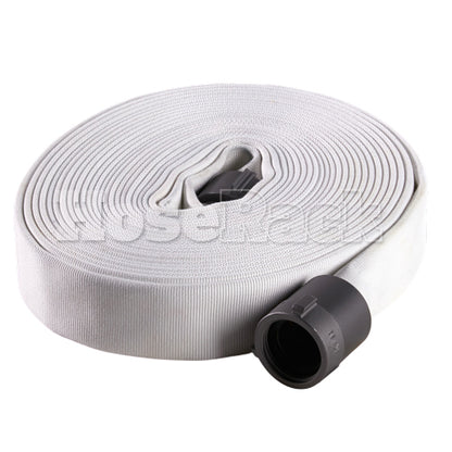 White 1 1/2" x 50' Single Jacket Hose (Alum NPSH Couplings)