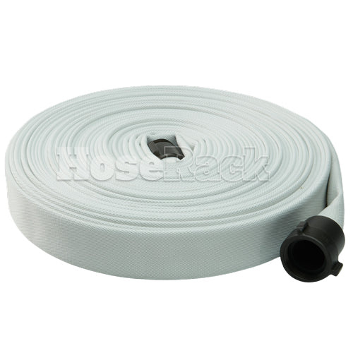 White 1 1/2" x 100' Single Jacket Mill Hose (Alum NH Couplings)