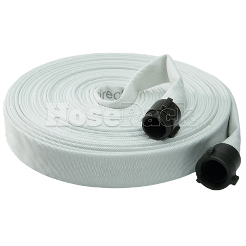 White 1 1/2" x 100' Single Jacket Mill Hose (Alum NH Couplings)