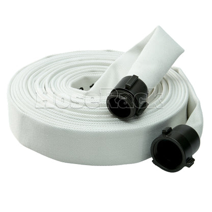 White 1 1/2" x 50' Single Jacket Mill Hose (Alum NH Couplings)