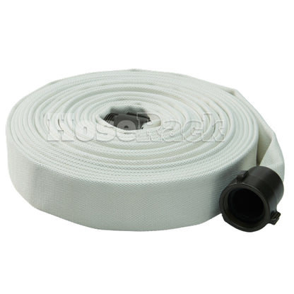 White 2" x 50' Single Jacket Mill Hose (Alum NPSH Couplings)