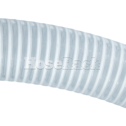 White - Clear 1 1/2" x 20' Thread / Thread Suction Hose (NPSH)