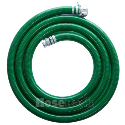 Green 2" x 20' Camlock Suction Hose