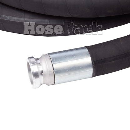 Black 2" x 20' Heavy-Duty Camlock Suction Hose