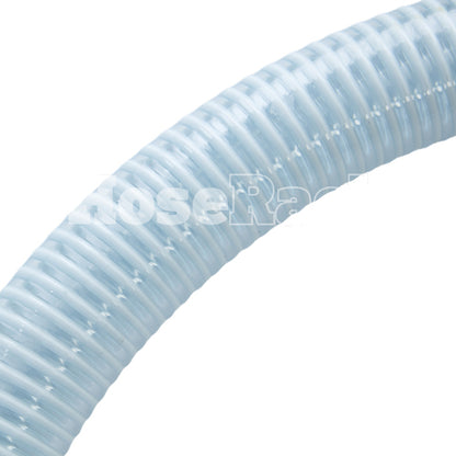 White - Clear 2" x 20' Camlock Suction Hose