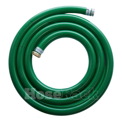 Green 3" x 15' Thread / Thread Suction Hose