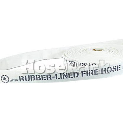 White 1 1/2" x 50' Single Jacket USCG / UL Hose (Brass NH Couplings)