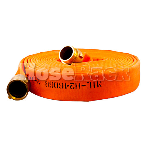 Orange 2 1/2" x 50' Mil-Spec Hose (Brass NH Couplings)