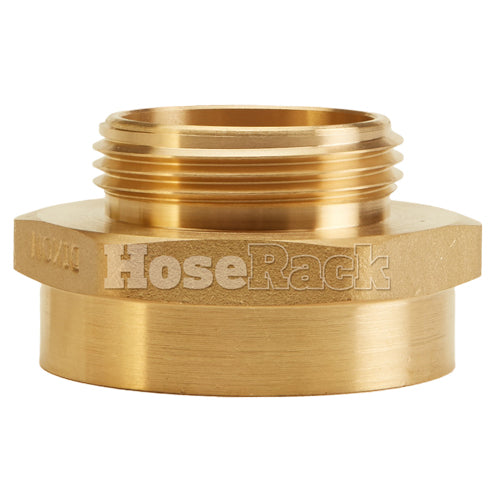 Brass 2" Female NPT to 1 1/2" Male NH (Hex)