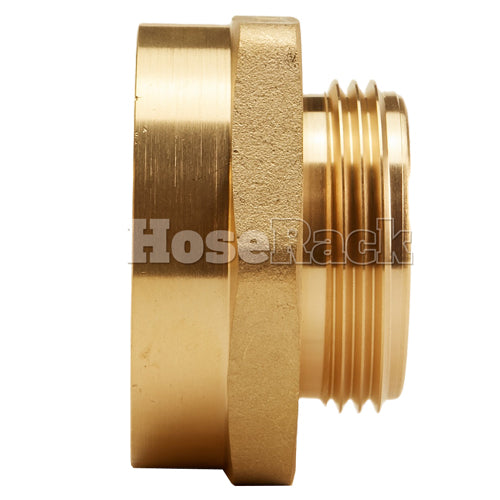 Brass 2" Female NPT to 1 1/2" Male NH (Hex)