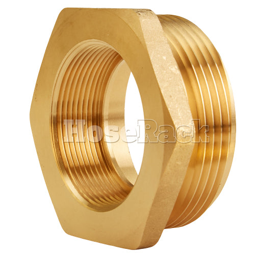 Brass 1 1/2" Female NPT to 2 1/2" Male NH (Hex)