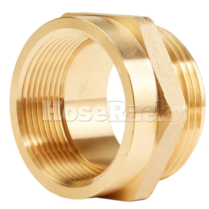 Brass 1 1/2" Female NPT to 1 1/2" Male NH / NST (Hex)