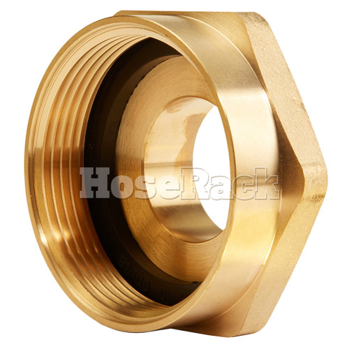 Brass 2 1/2" Female NH to 1 1/2" Male NH (Hex)