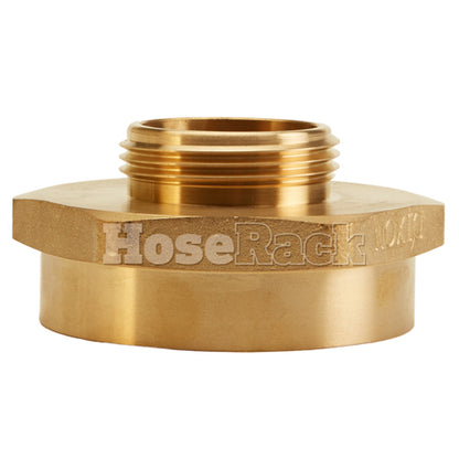 Brass 2 1/2" Female NH to 1 1/2" Male NH (Hex)