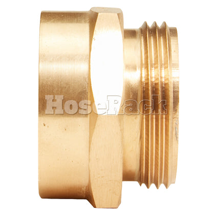 Brass 1 1/2" Female NPT to 1 1/2" Male NH / NST (Hex) - USA