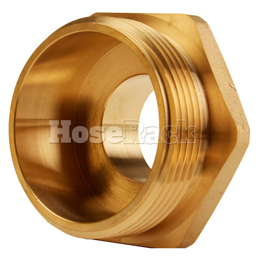 Brass Hex 2 1/2" NH to 1 1/2" NPT Double Male Adapter