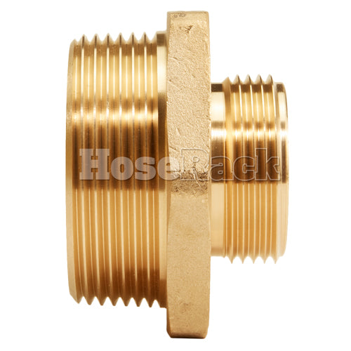 Brass 2 1/2" NPT to 2" NPSH Double Male (Hex)