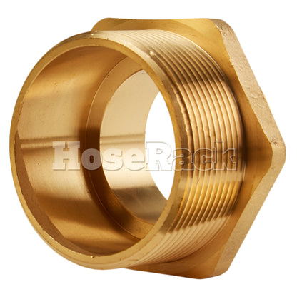 Brass 3" NPT to 2 1/2" NPSH Double Male (Hex)