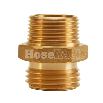 Brass 1" NH to 1" NPT Double Male (Hex)