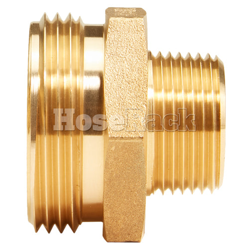 Brass 1 1/2" NH to 1" NPT Double Male (Hex)