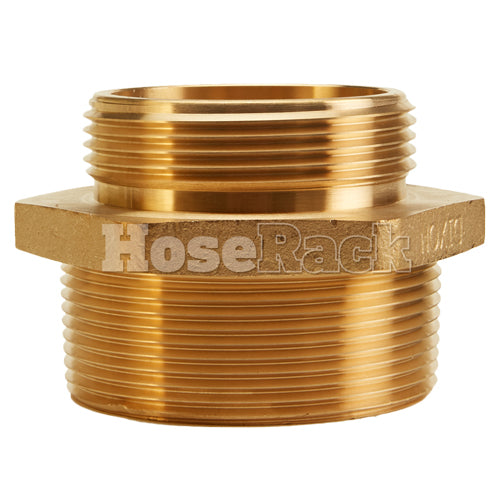 Brass 3" NPT to 2 1/2" NH Double Male (Hex)