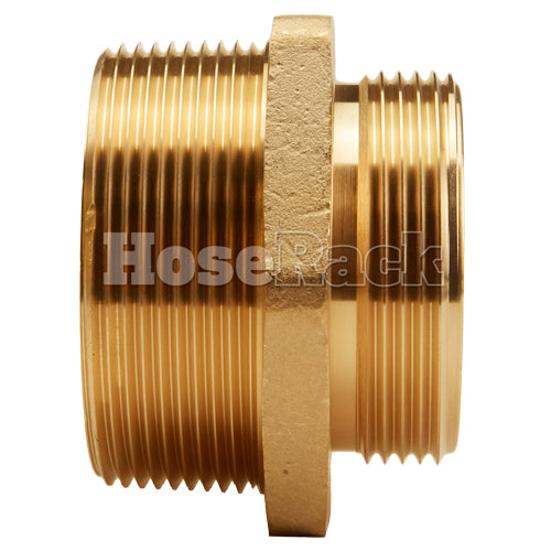 Brass 3" NPT to 2 1/2" NH Double Male (Hex)