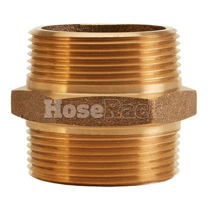 Brass 2" NPT to 2" NPT Double Male (Hex)