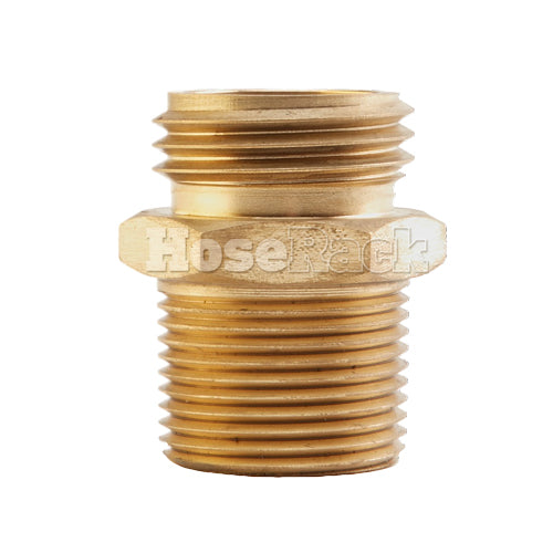 Brass 1" NH to 1" NPT Double Male (Hex) - USA