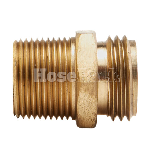 Brass 1" NH to 1" NPT Double Male (Hex) - USA