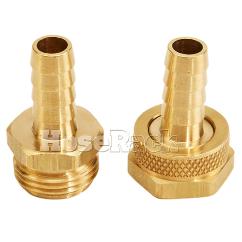 Brass Garden Hose Coupling Set (1/2" Hose)