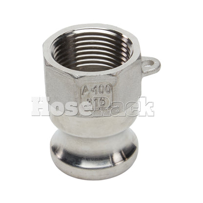 Stainless Steel 1" Male Camlock x 1" Female NPT (USA)