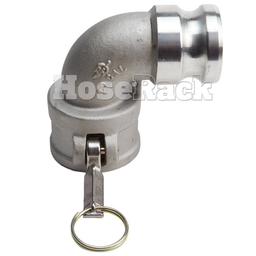 Aluminum 2" Female Camlock x 2" Male Camlock 90 Degree Elbow (USA)