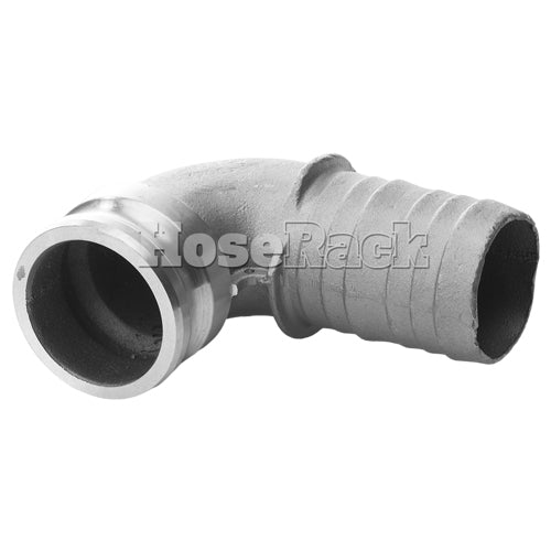 Aluminum 3" Male Camlock to Hose Shank 90 Degree Elbow (USA)