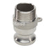 Stainless Steel 1 1/4" Camlock Male x 1 1/4" NPT Male