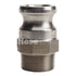 Stainless Steel 1 1/4" Camlock Male x 1 1/4" NPT Male (USA)