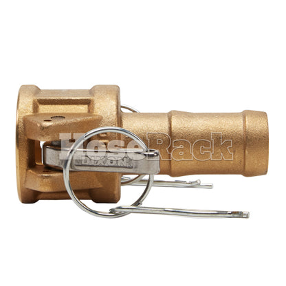 Brass 1 1/2" Female Camlock to Hose Shank