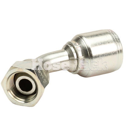 1/2" Female British Standard Parallel Pipe O-Ring Swivel 45° Elbow Hydraulic Fitting