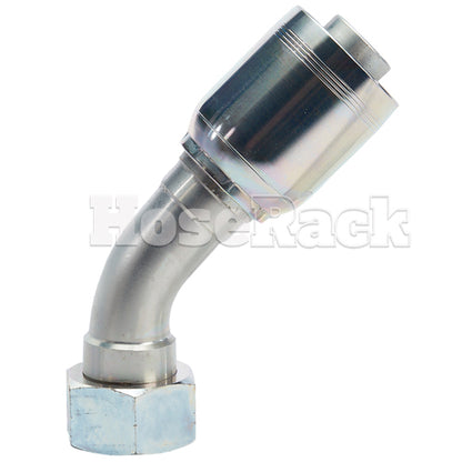 1 1/4" Female British Standard Parallel Pipe O-Ring Swivel 45° Elbow Hydraulic Fitting