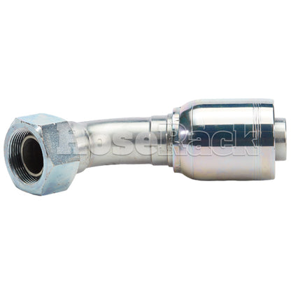 1 1/4" Female British Standard Parallel Pipe O-Ring Swivel 45° Elbow Hydraulic Fitting