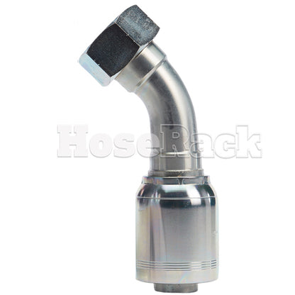 1 1/4" Female British Standard Parallel Pipe O-Ring Swivel 45° Elbow Hydraulic Fitting