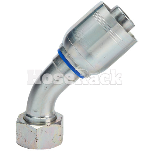 M42 X 2.0 Female Swivel 24° Cone (Heavy S30) with O-Ring 45° Elbow Hydraulic Fitting