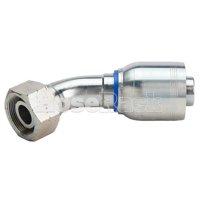 M42 X 2.0 Female Swivel 24° Cone (Heavy S30) with O-Ring 45° Elbow Hydraulic Fitting