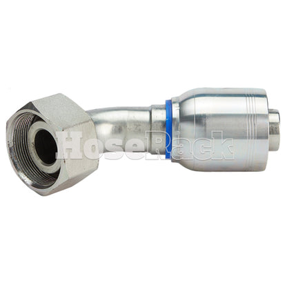 M52 X 2.0 Female Swivel 24° Cone (Heavy S38) with O-Ring 45° Elbow Hydraulic Fitting